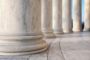 Several cement columns of a building