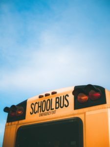 The back of a school bus