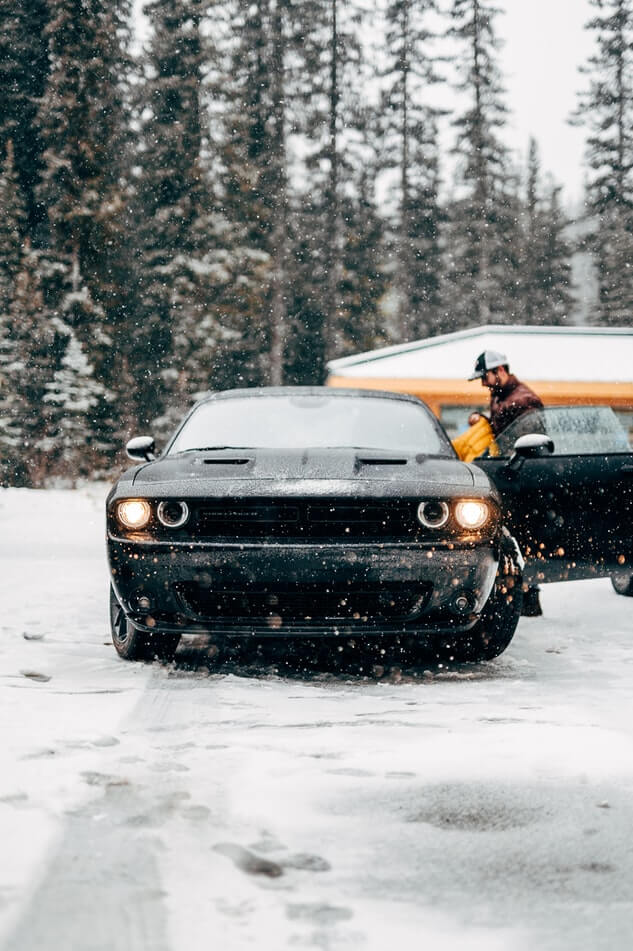 An image of a car in the snow