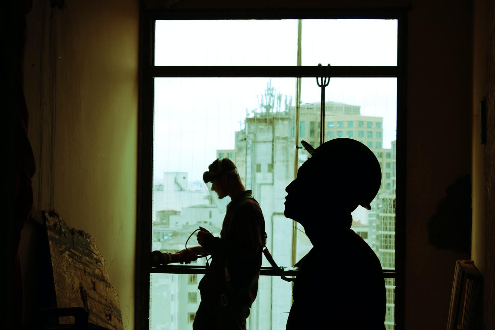 Constructions working on a site in New York City