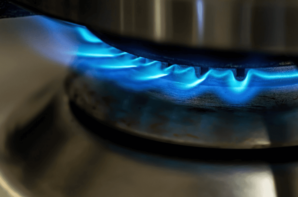 Flame on a gas stove