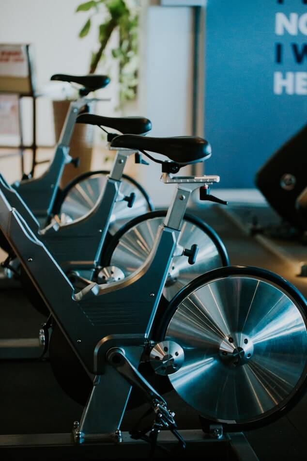 Workout equipment lined up